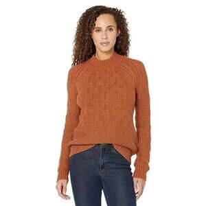 Prana Sky Meadow Chunky Knit mock Neck Cotton Blend Slouchy sweater womens S New